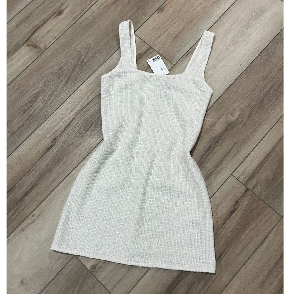 H&M New w/ Tag Mini Dress Cream Textured Bodycon Sundress Cover-Up XS